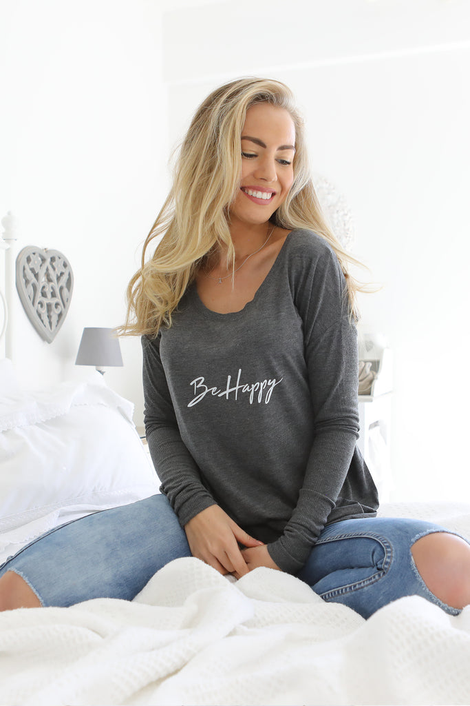 Be Happy Long Sleeve - Forever Chic